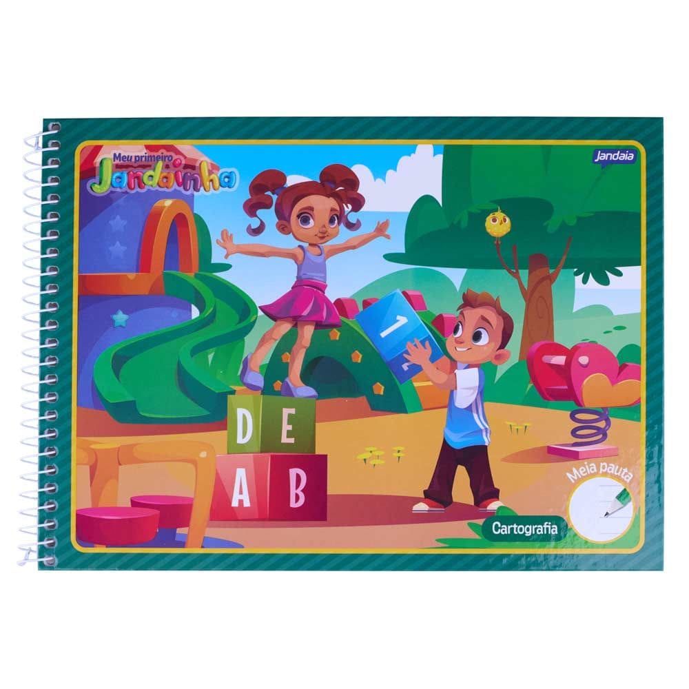 Caderno Capa Dura Espiral Meia Pauta 40 Folhas Jandaia