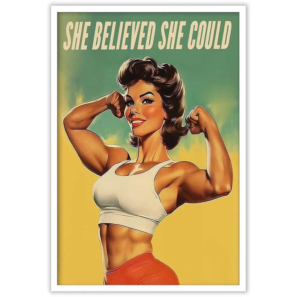 Pôsteres de tela Trendy Gym Woman Fisiculturista Motivation 40x60cm