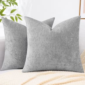 Conjunto de 2 capas de almofada DecoruHome, 22 x 22 cm, cinza chenille