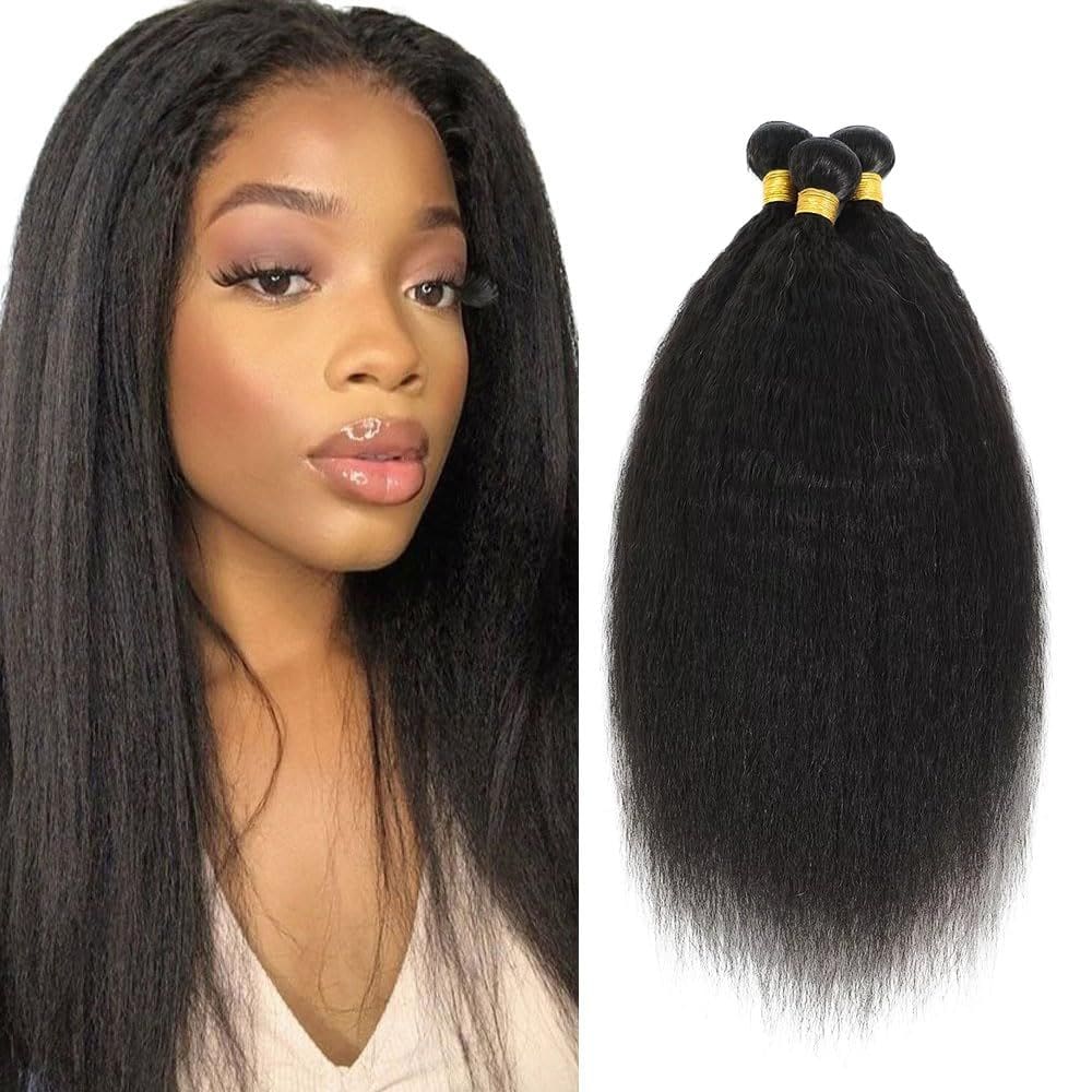 Pacotes de cabelo Poirewa Yaki Straight 10A Brazilian 16cm 18cm 20cm