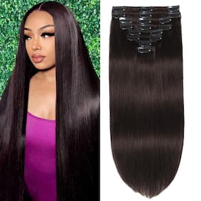 Extensões de cabelo Clip in FIPOHIRA Dark Brown 45cm 100g