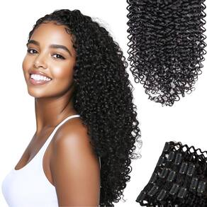 Extensões de cabelo SIYUSI Curly Brazilian Clip In 3C 4A 120g