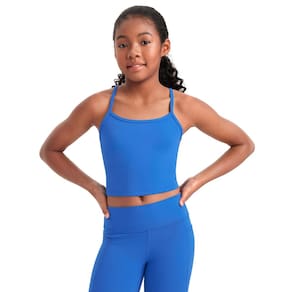 Camiseta regata CRZ YOGA Girl Butterluxe com forro duplo azul brilhante