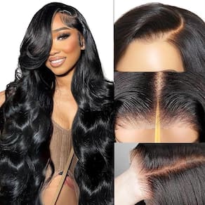 Perucas frontais de renda EECBN Wear and Go sem cola Body Wave 60 cm