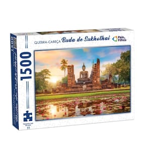 Quebra Cabeça Buda de Sukhothai Tailândia 1500 Peças Adulto Infantil Pais e Filhos