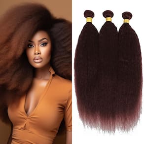Pacotes de cabelo MAMART Dark Brown Yaki Straight 30cm 35cm 40cm
