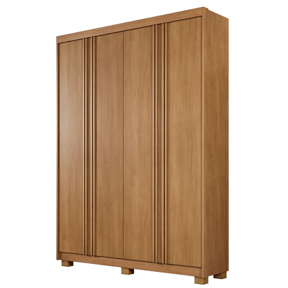 Guarda Roupa Porto 4 Portas Ripado 3 Gavetas 8 Prateleiras - Benetil