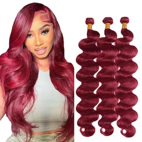 Pacotes de cabelo Vinmdonm 99J Red Burgundy Body Wave 35-45cm