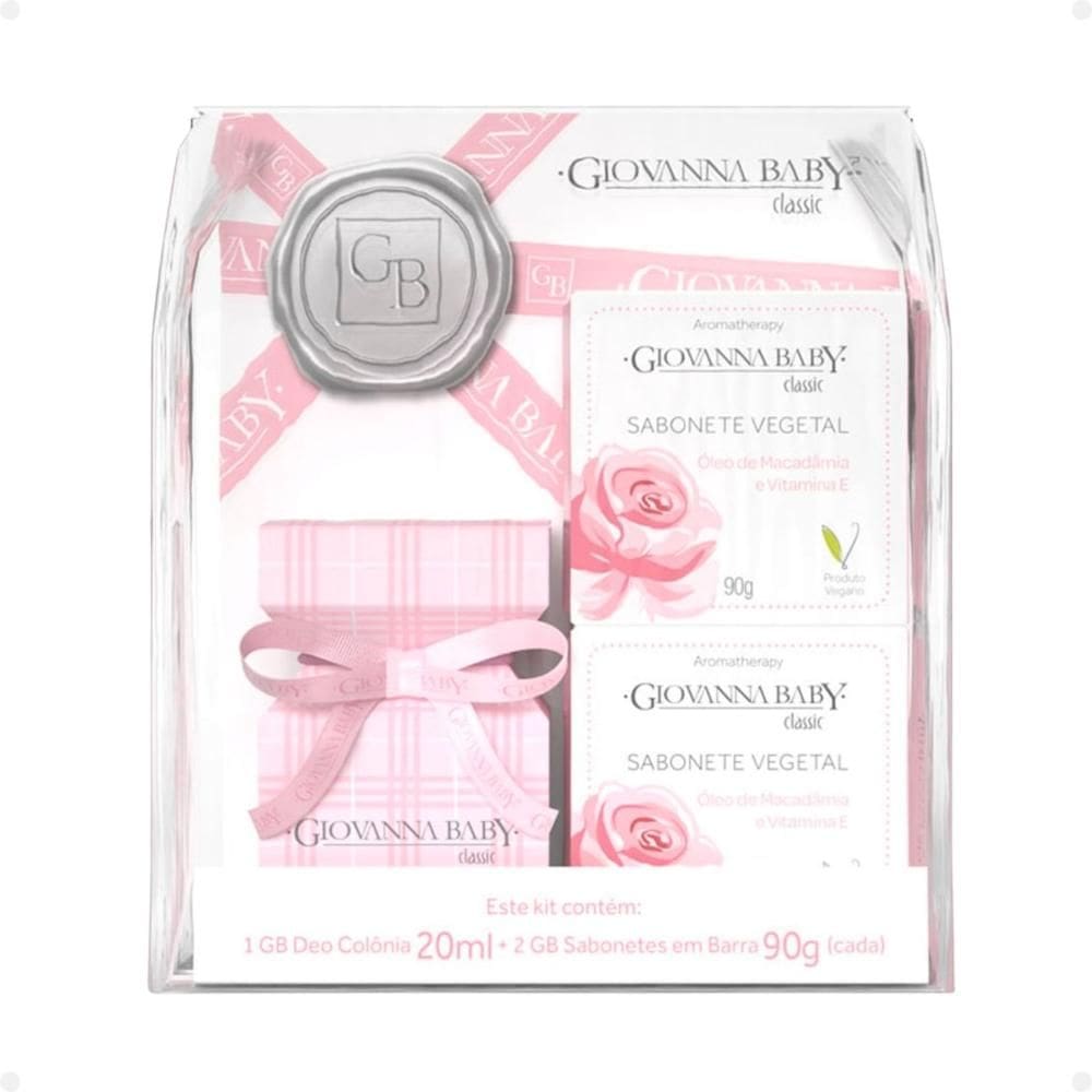 Kit Giovanna Baby Classic: 1 Deo Colônia e 2 Sabonetes Vegetais