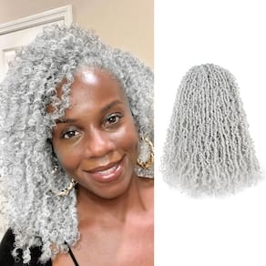 Toyotress de cabelo de crochê Yanky Twist 20 cm, 8 pacotes, prata