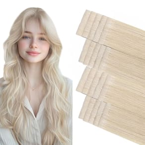 Extensões de cabelo COOKAYU Invisible Tape Platinum Blonde 45g
