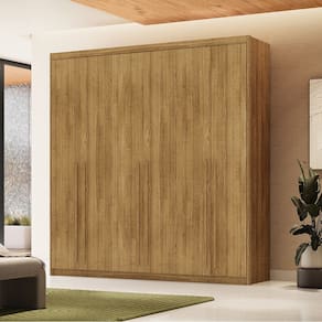 Guarda Roupa Roupeiro Casal Dubai 6 Portas Nature Vila Rica
