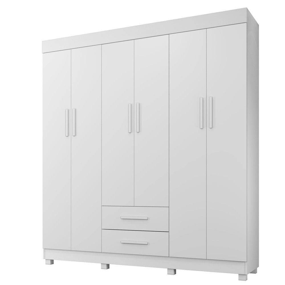 Guarda Roupa Leblon 6 Portas 2 Gavetas 7 Prateleiras - Benetil