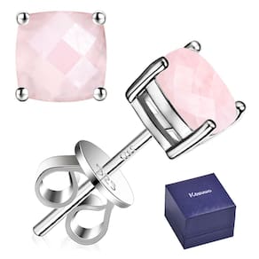 Brincos Kosuwo S925 em prata esterlina com cristal rosa