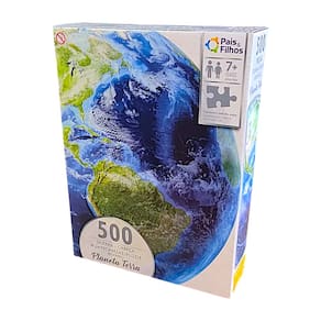 Quebra Cabeça Planeta Terra 500 Peças Redondo Universo +7 Anos Pais e Filhos