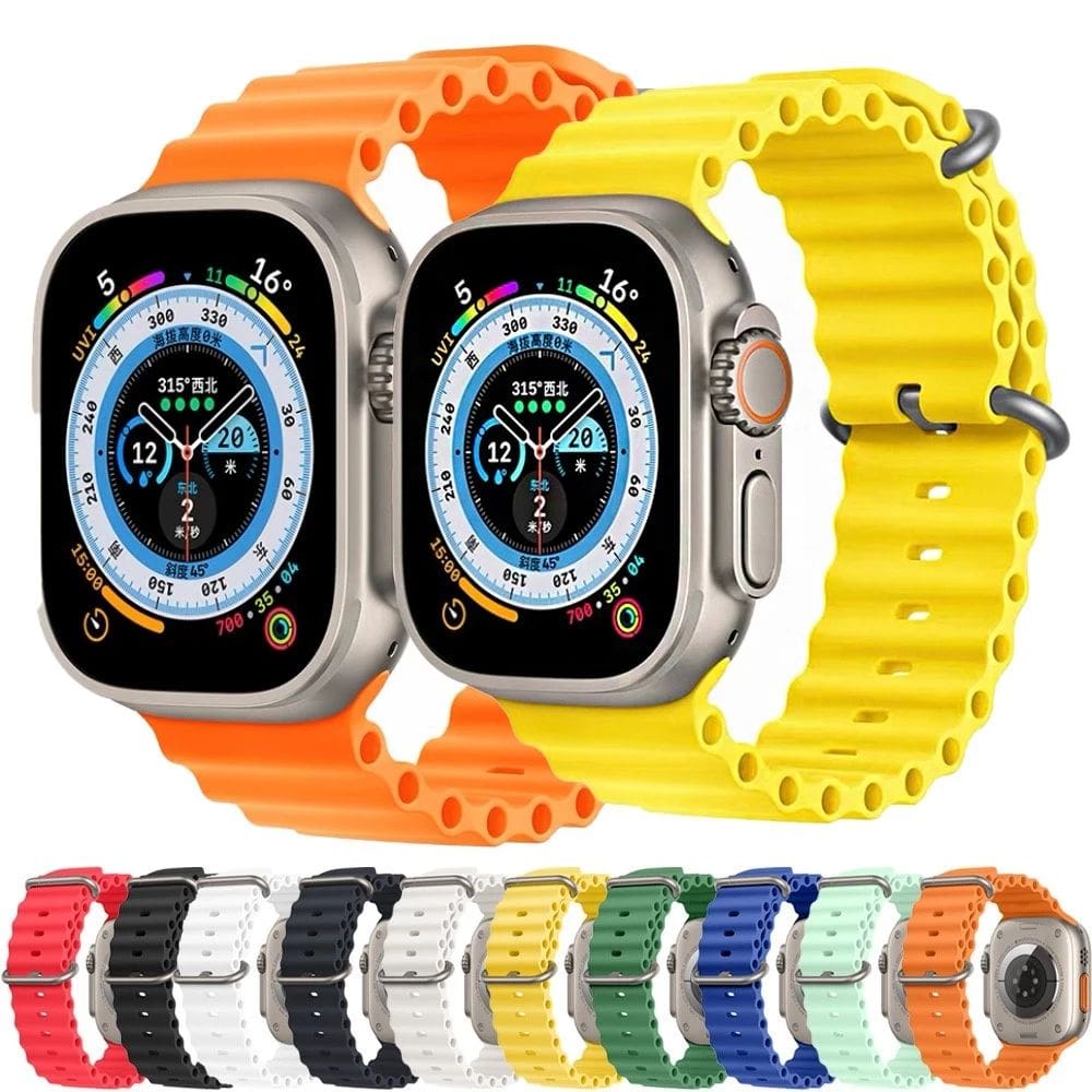 Pulseira Oceano Silicone Para Smartwatch 49mm 45mm 44mm 42mm