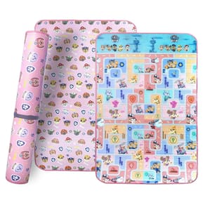Tapete de Atividades Infantil Dobrável 1,20x1,80m Rolo Tapetão Portátil Estampa Patrulha Canina Rosa Meninas