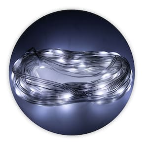 Led Pisca Linha Com 30 Metros Lâmpadas Tomada 8 Modos Natal Ano Novo Cor:Branco