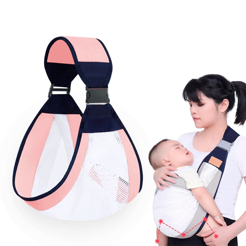 Sling Bebe Carregador Canguru Segurar Filho Ajustavel Cor:Rosa