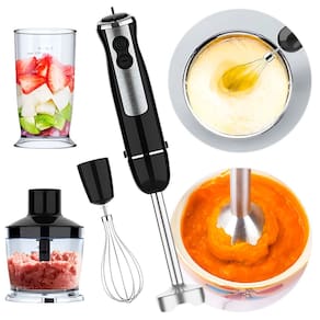 Mixer 4 em 1 Batedor Fue Miniprocessador Triturador Inox 600W Voltagem:220V