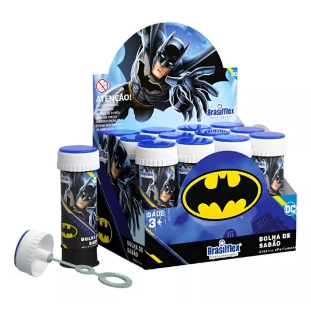 Kit 12 Bolhas de Sabão Batman Perfumada 60ml Bolinha Sabão Infantil Lembrancinha Brasilflex