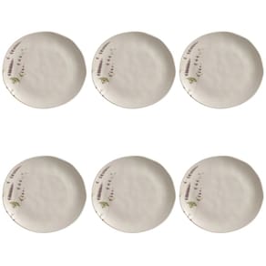 Conjunto de Pratos Rasos 06 Peças Orgânico Lavanda Porto Brasil