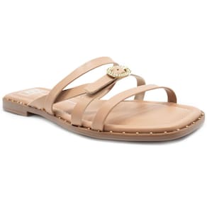 Rasteira Moleca Fivela Spikes Feminina - Nude