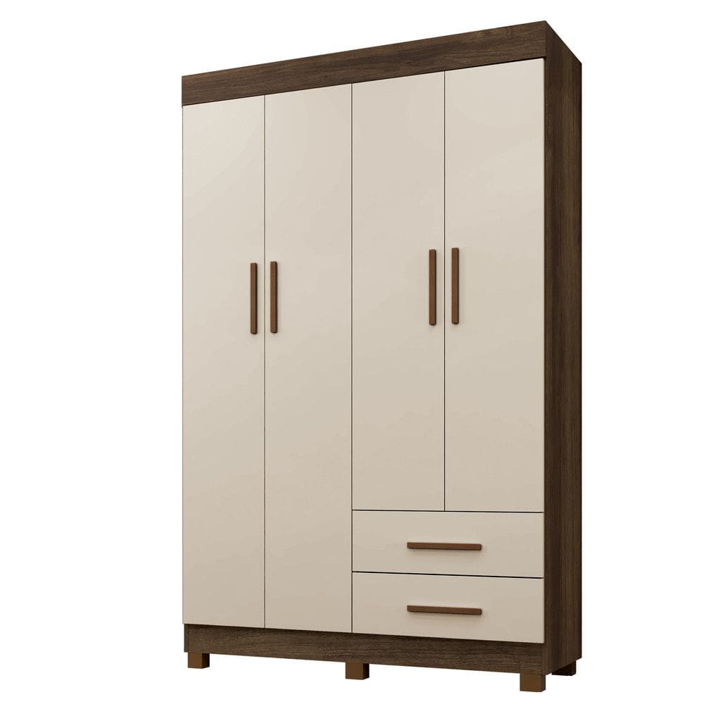 Guarda Roupa New Copacabana 4 Portas 2 Gavetas 5 Prateleiras - Benetil