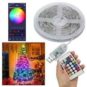 Fita Led Smart Aplicativo App Celular 20 Metros Fio De Fada Cores Rgb Decoraçao Mesa Estante Arvore Natal Pisca Pisca Escada Game Loja Casa Fachada