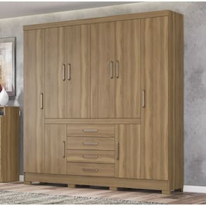 Guarda Roupa Casal New Realce ELE/ELA 201cm - Amêndola Touch Demóbile