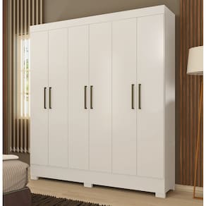 Guarda Roupa 3 Gavetas 6 Portas Verso - Branco Demóbile