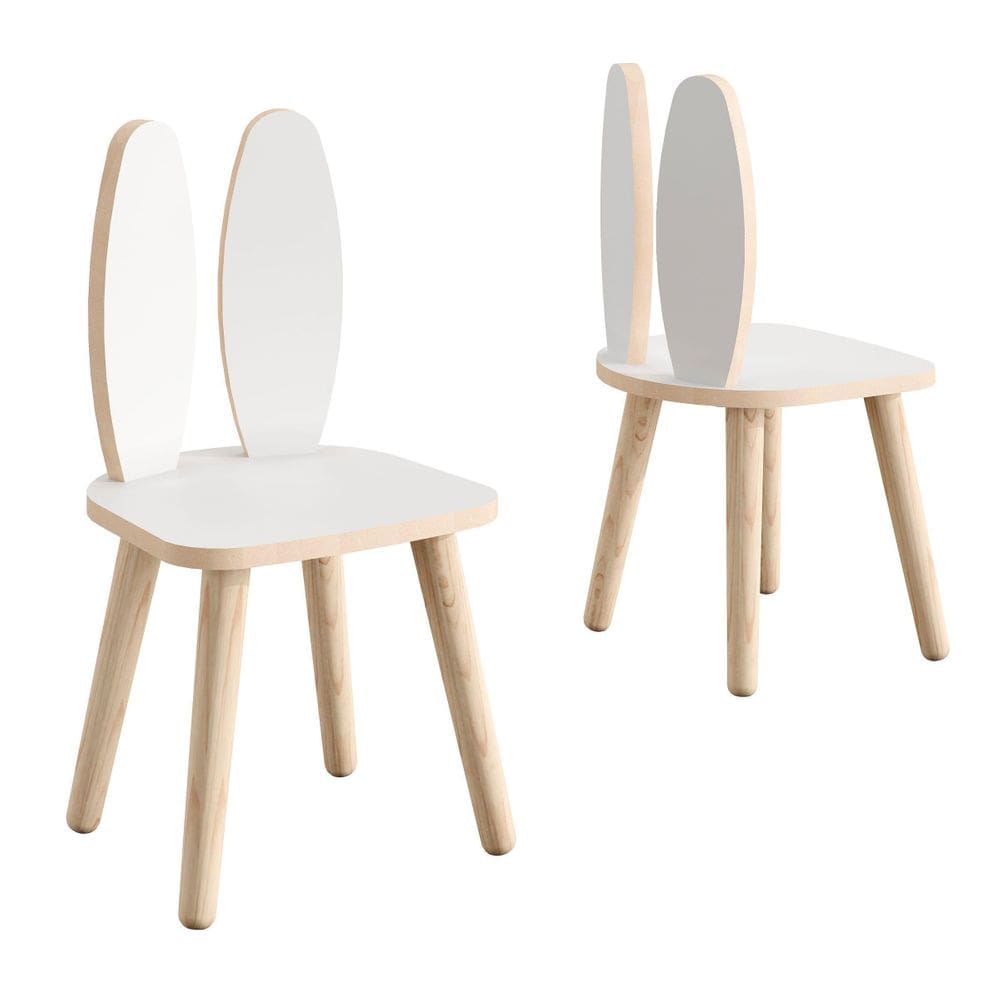 Kit Com Duas Cadeirinhas Modelo Coelho.