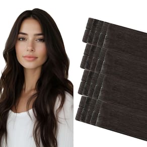 Extensões de cabelo COOKAYU Fita injetada marrom mais escuro 20cm 45g