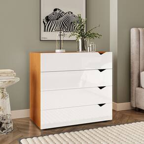 Cômoda 4 Gavetas 83,8cm X 90cm Porto Freijó/Branco