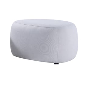 Puff para Sala de Estar Dolphin Linho Cinza Claro