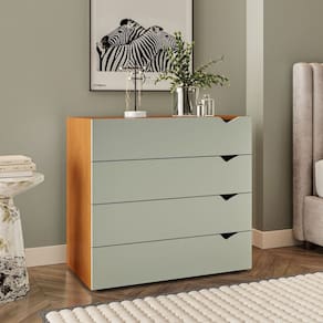 Cômoda 4 Gavetas 83,8cm X 90cm Porto Freijó/Verde