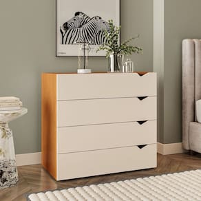 Cômoda 4 Gavetas 83,8cm X 90cm Porto Freijo/Creme