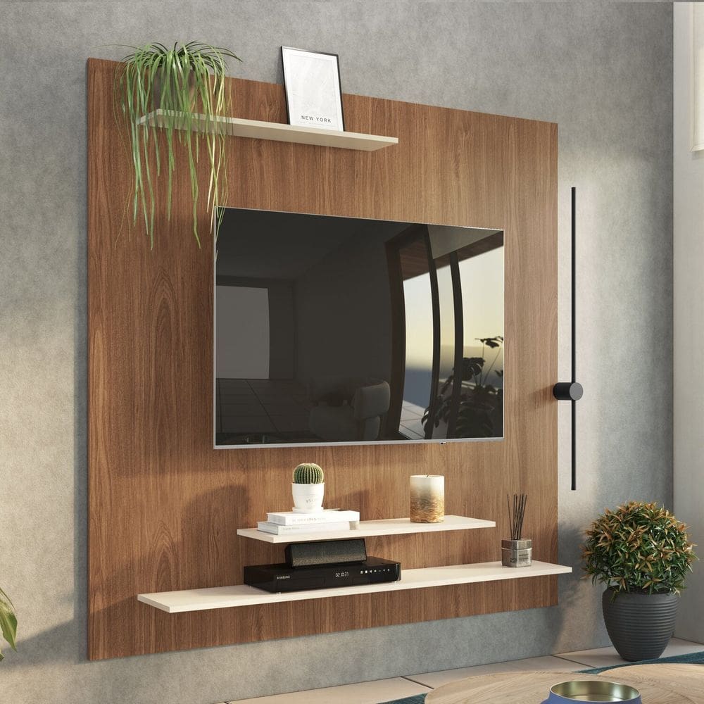 Painel 162cm X 161cm X 25,5cm Chicago Freijo/Off Wheite