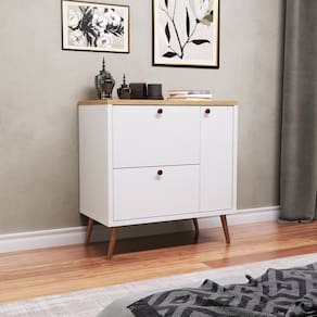 Aparador para Sala de Estar com Pés Madri Branco/Tauari