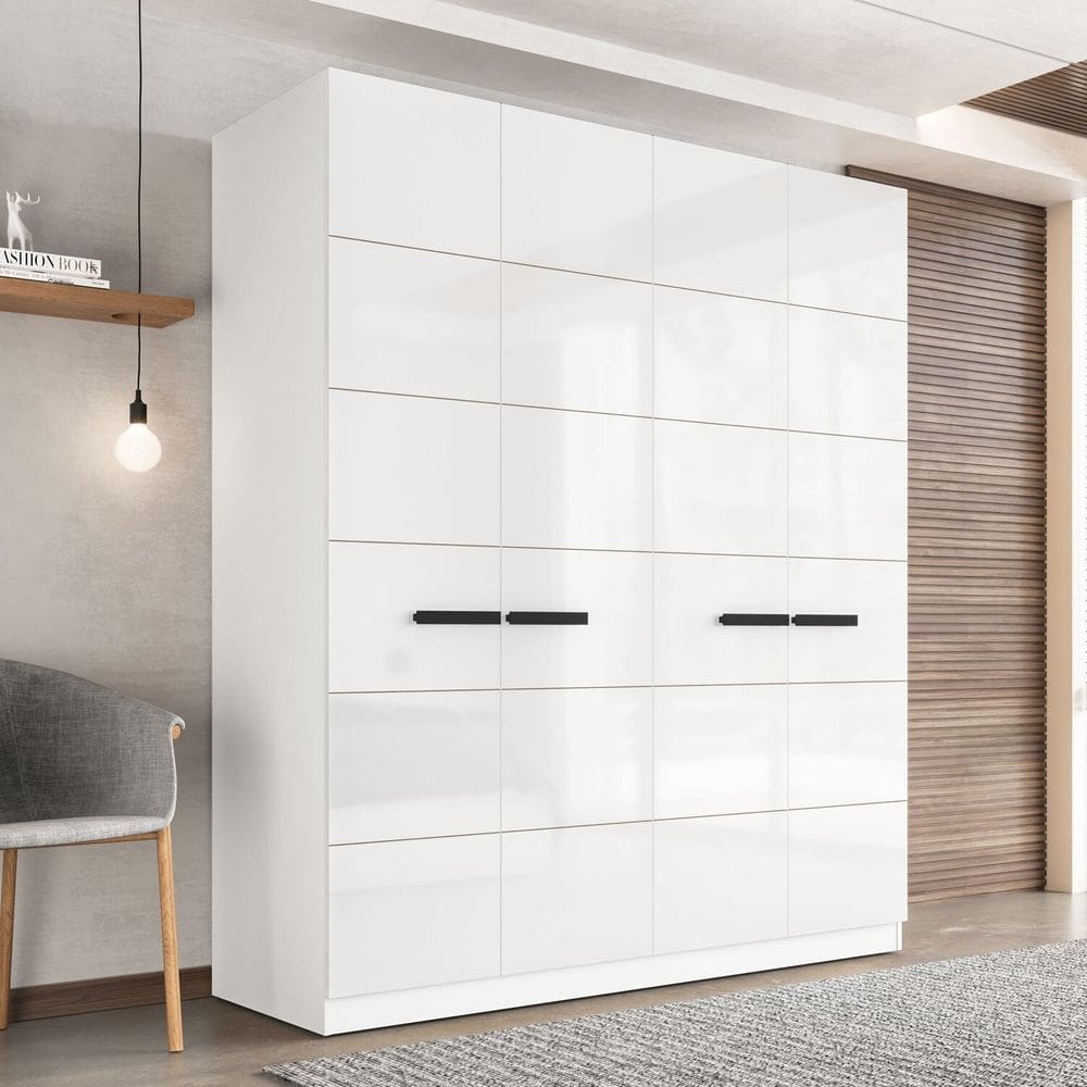 Guarda Roupa 4 Portas 4 Gavetas Lisboa Branco