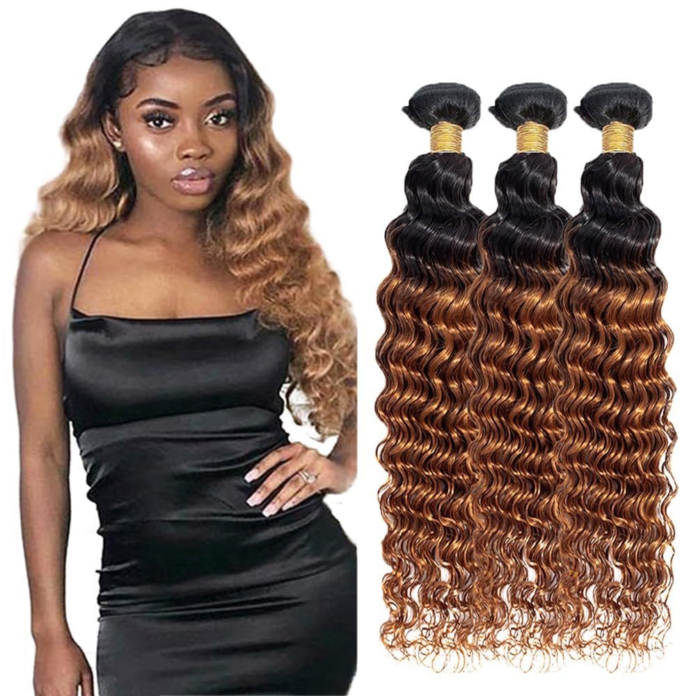 Pacotes de cabelo ZevPiul 2 Tone Brown Deep Wave 70-80-85cm 300g