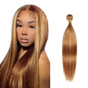 Pacotes de cabelo HuxoWax Highlight Brown Straight 80cm