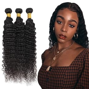 Pacotes de cabelo Poirewa Deep Wave 60 65 70cm #1B Preto natural