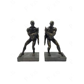 Aparador de Livros Homens em Resina Bronze 15583-PL