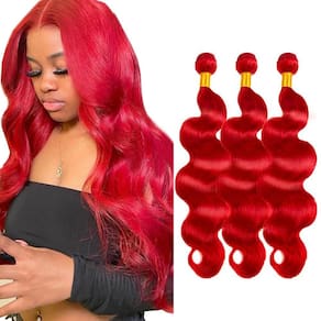 Pacotes de cabelo ZevPiul Red Body Wave 40cm Brazilian Virgin Hair