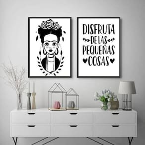 Kit 2 Quadros 45x34cm - Pequenas Coisas - Preta