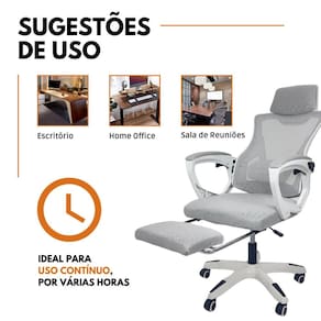 Kit 4 Cadeiras de Escritório Presidente Executiva Oficial Supreme Cinza 4