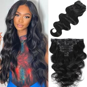 Extensões de cabelo Clip In LUMIERE Body Wave 120g 24" pretas