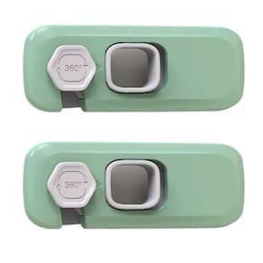 Fechadura Trava de Segurança Porta Geladeira Kit 2 unidades Armario Gaveta Janela Criança Bebe Infantil Proteçao Resistente