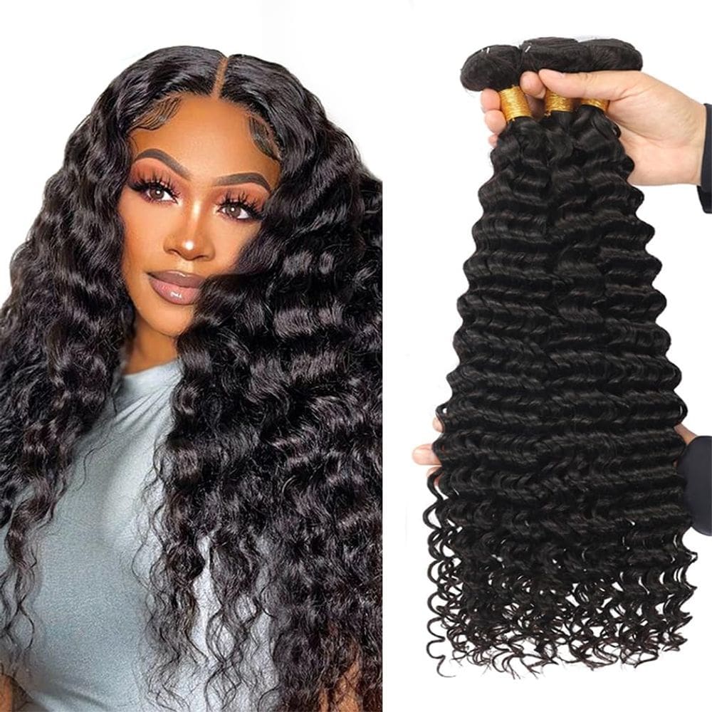 Pacotes de cabelo DiexRlamx Deep Wave 100% Peruvian Virgin Remy